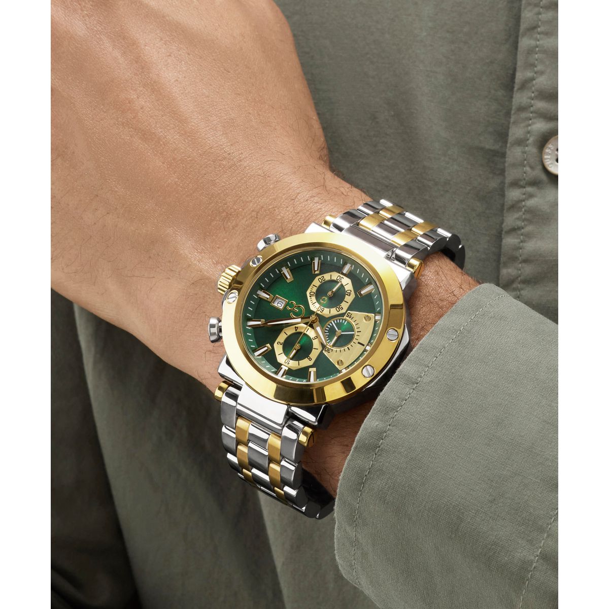 Gc Round 44mm Green Dial Analog Men Watch - Z75003G9