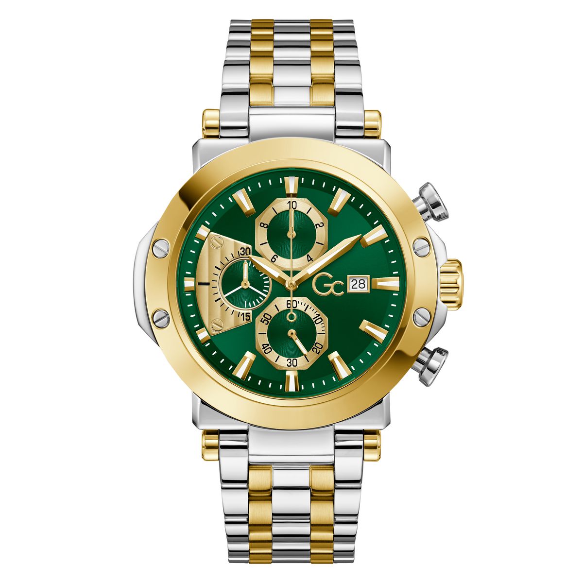 Gc Round 44mm Green Dial Analog Men Watch - Z75003G9 Watch Gc