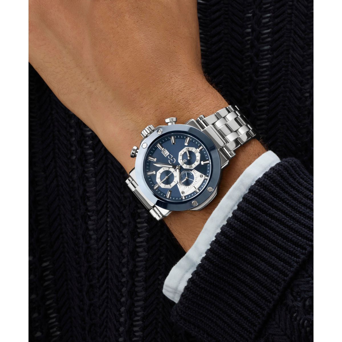 Gc Round 44mm Blue Dial Analog Men Watch - Z75002G7 Watch Gc