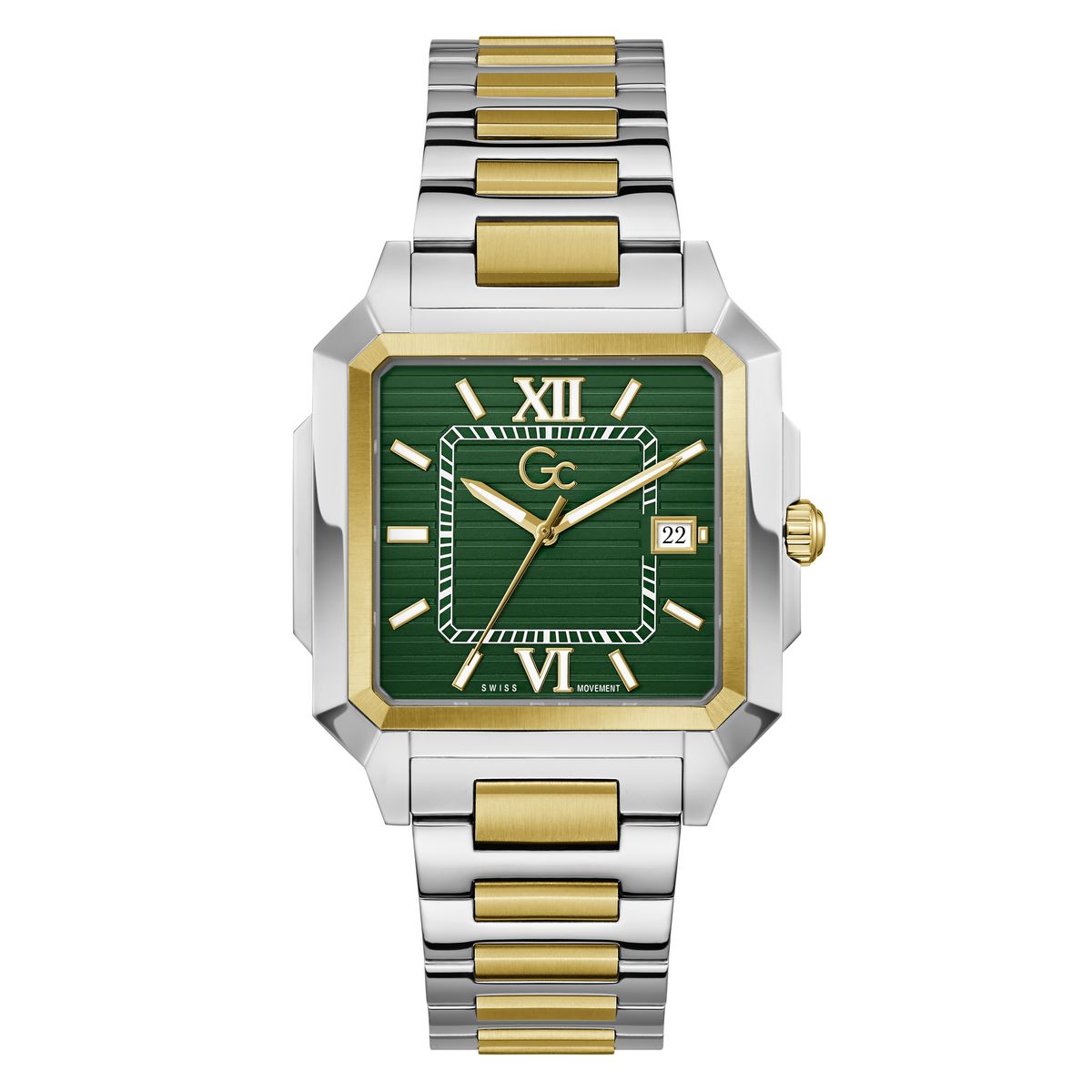 Gc Square 41mm Green Dial Analog Men Watch - Z74004G9