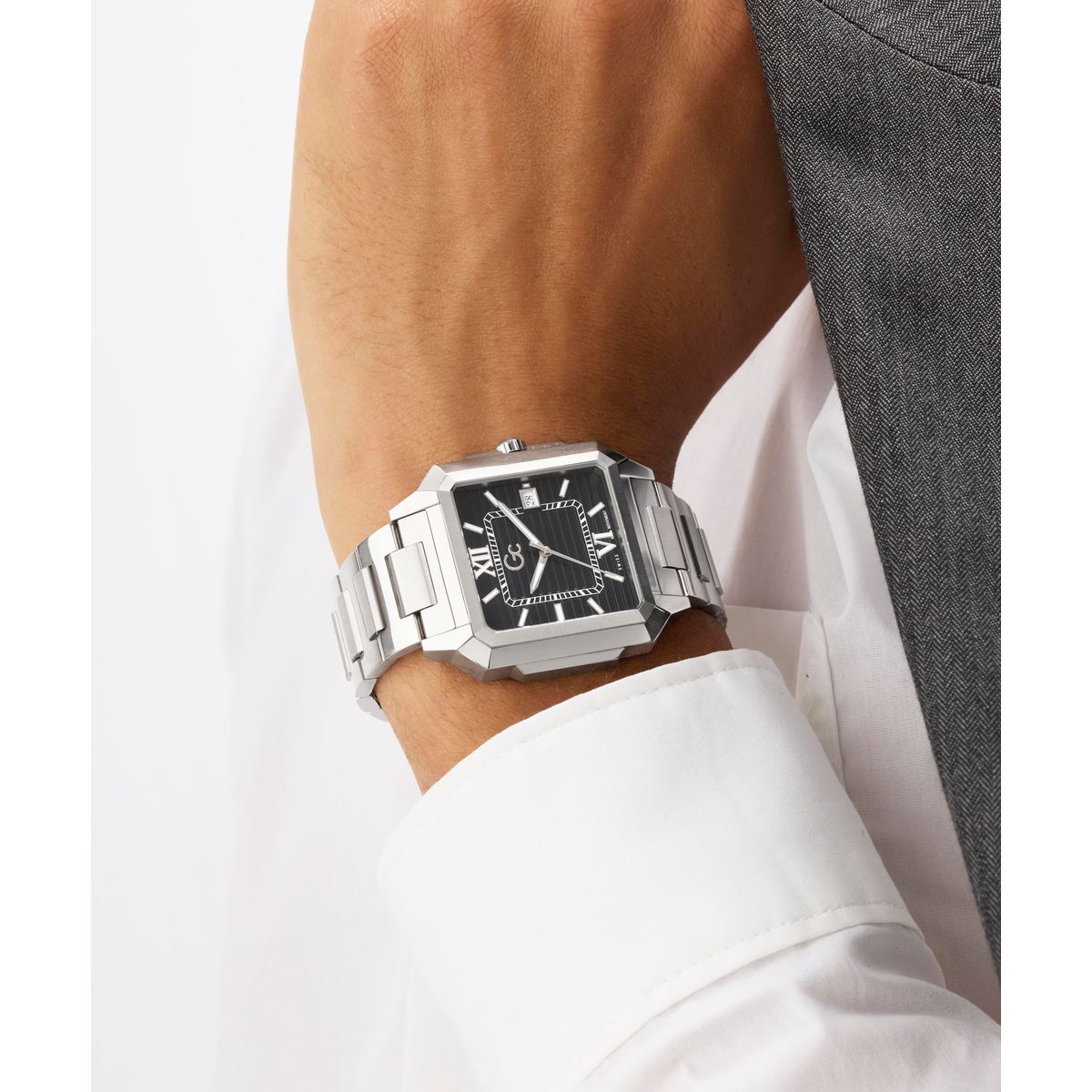 Gc Square 41mm Black Dial Analog Men Watch - Z74001G4 Watch Gc