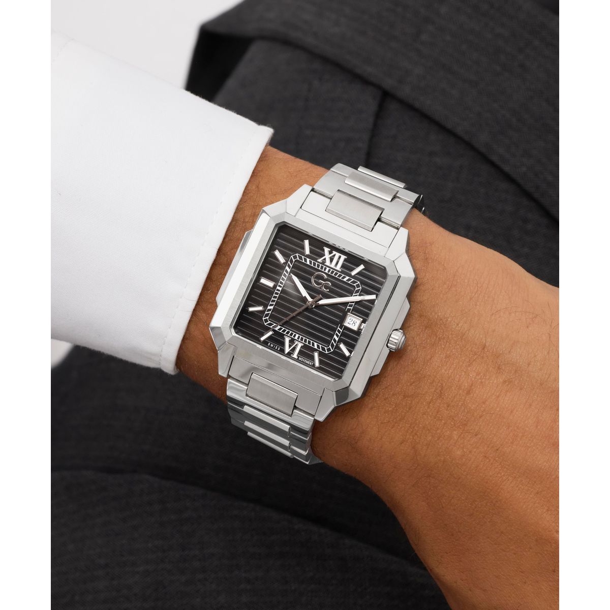 Gc Square 41mm Black Dial Analog Men Watch - Z74001G4 Watch Gc