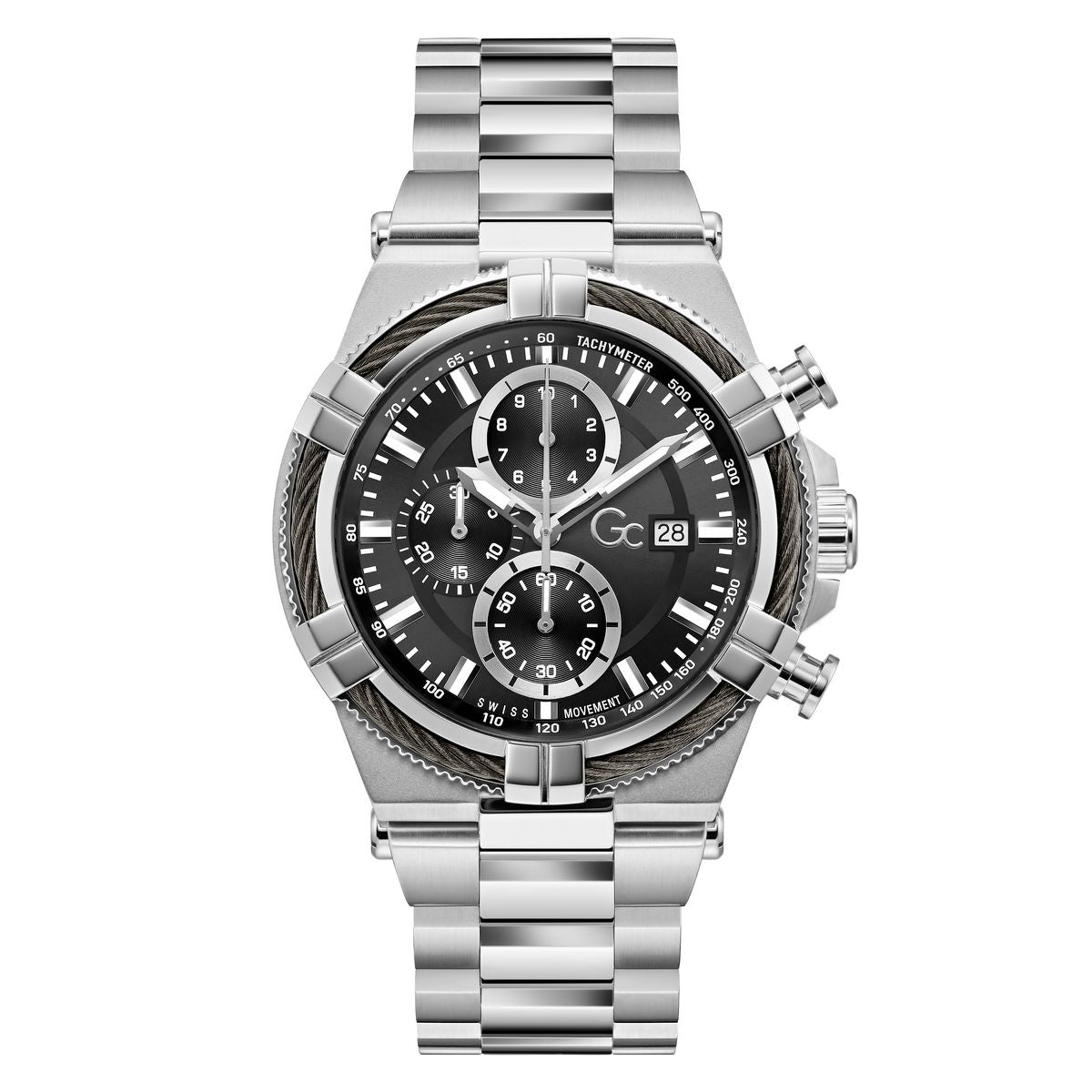 Gc Round 44mm Black Dial Analog Men Watch - Z76001G2