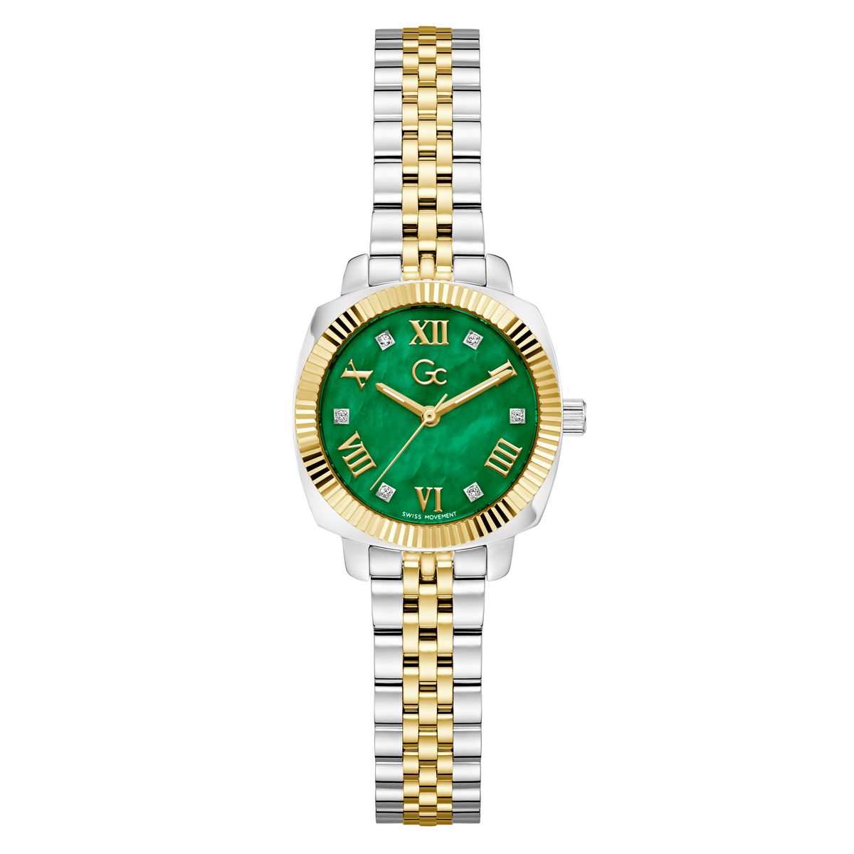 Gc Square 28mm Green Dial Analog Women Watch - Z73003L9 Watch Gc