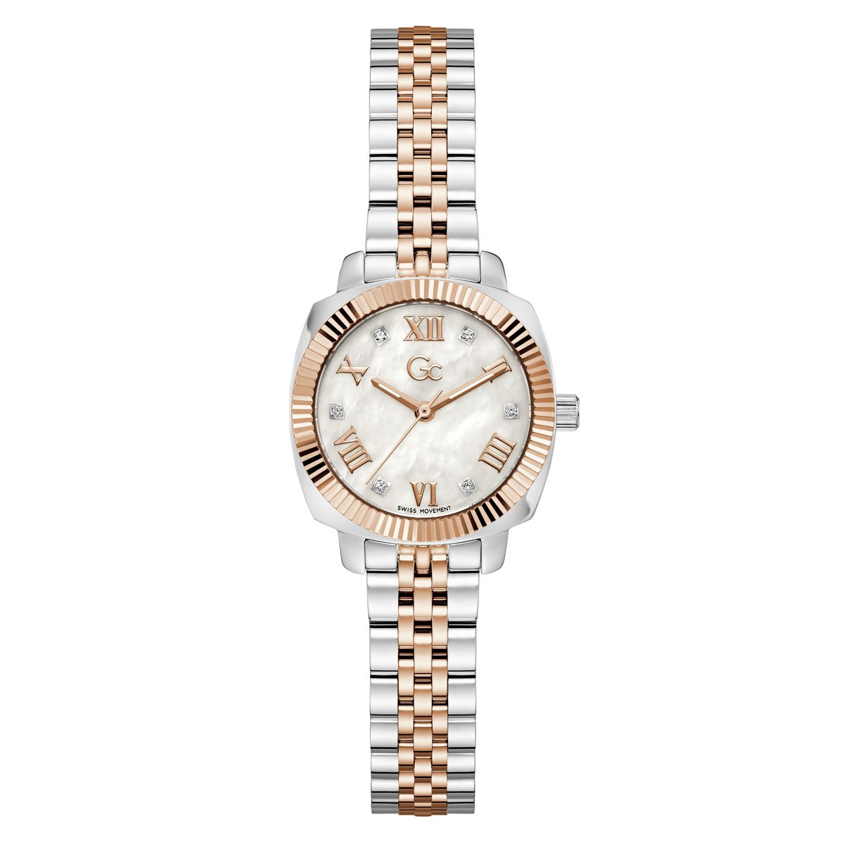 Gc Square 28mm White Dial Analog Women Watch - Z73002L1 Watch Gc