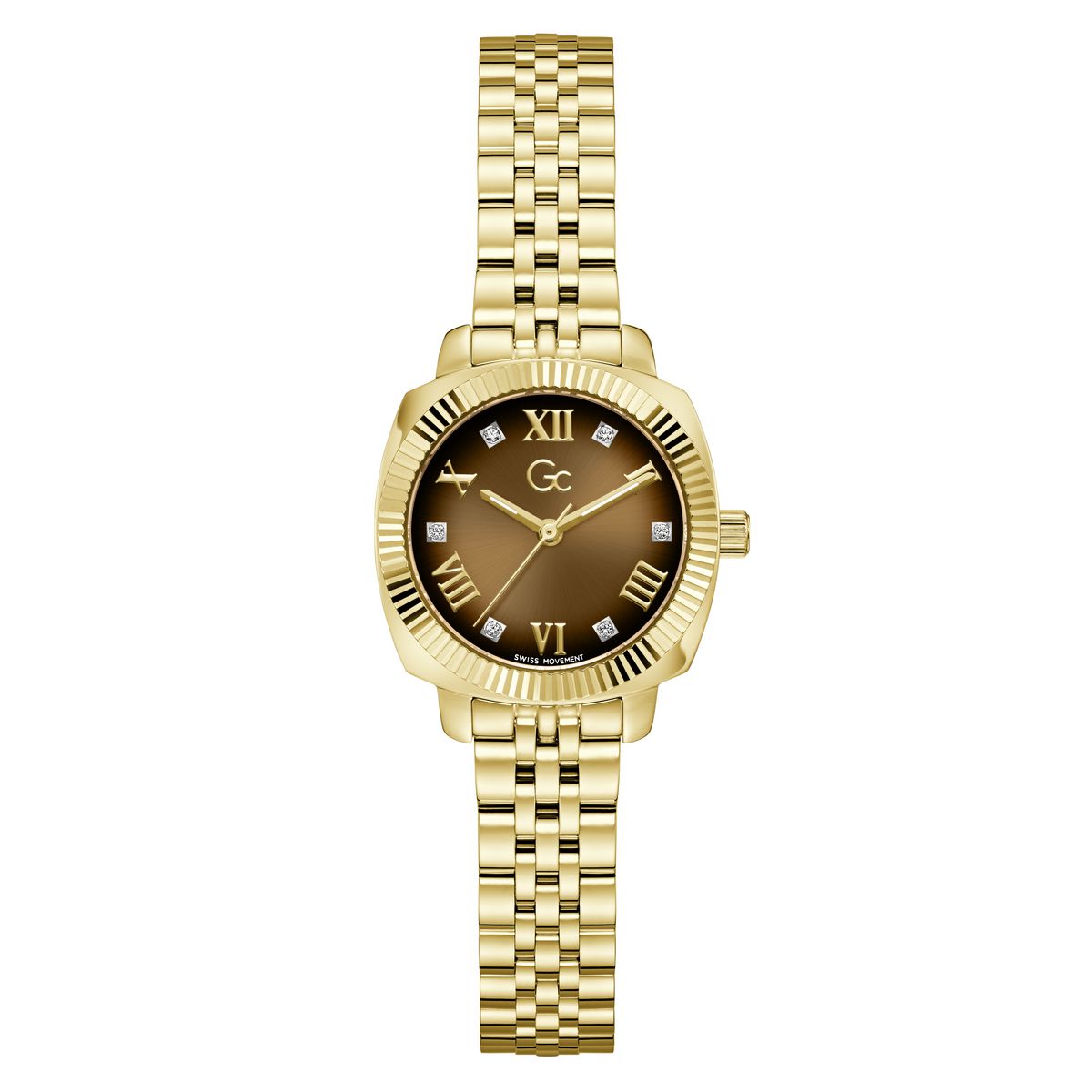 Gc Square 28mm Brown Dial Analog Women Watch - Z73001L4 Watch Gc