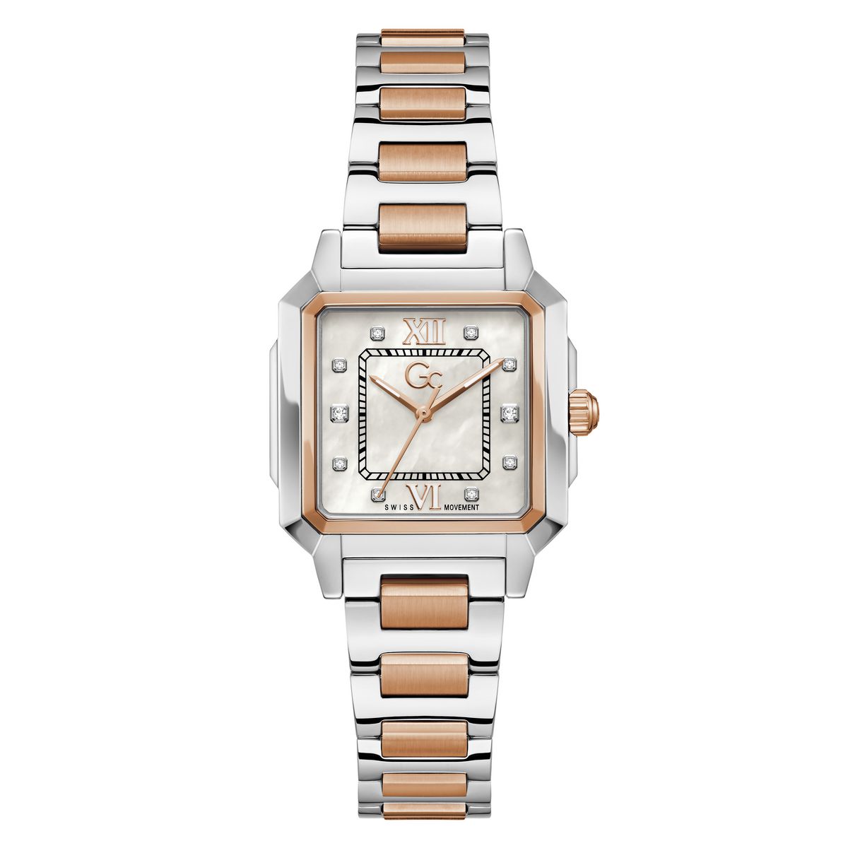 Gc Square 32mm White Dial Analog Women Watch - Z72001L1 Watch Gc