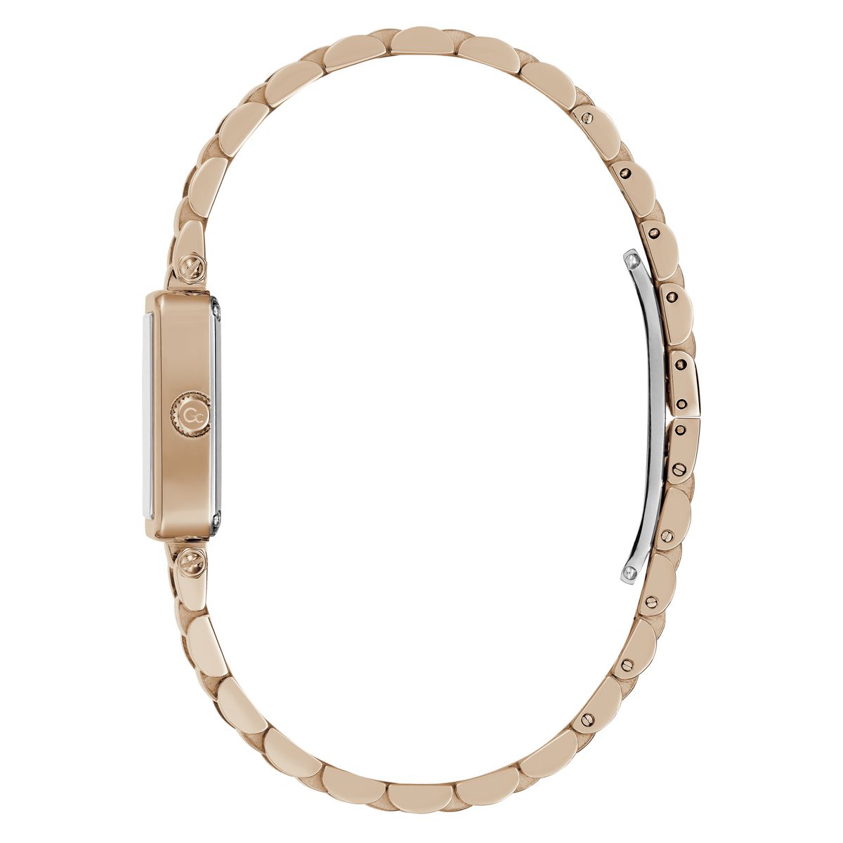 Gc Rectangle 21mm Rose Gold Dial Analog Women Watch - Z71005L3