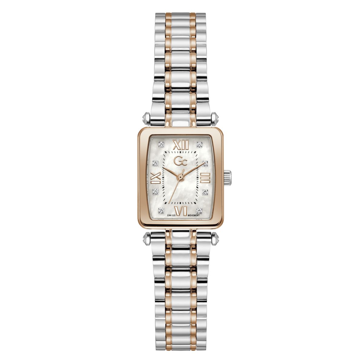 Gc Rectangle 21mm White Dial Analog Women Watch - Z71001L1
