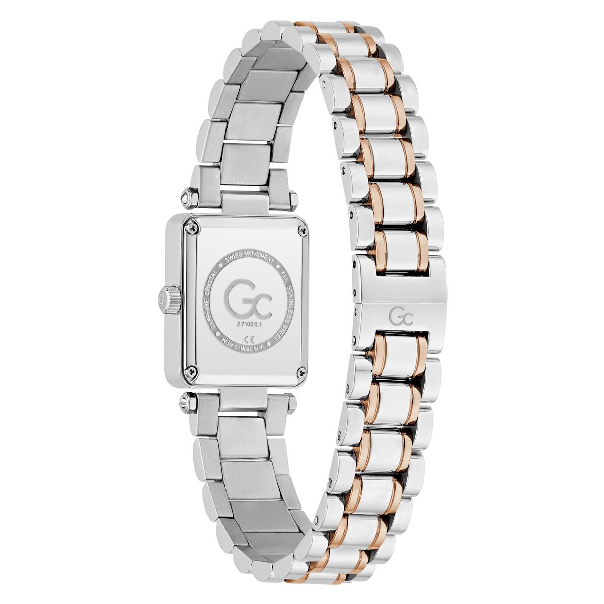 Gc Rectangle 21mm White Dial Analog Women Watch - Z71001L1 Watch Gc