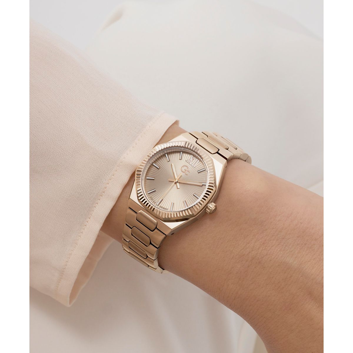 Gc Round 30mm Rose Gold Dial Analog Women Watch - Z70001L3 Watch Gc