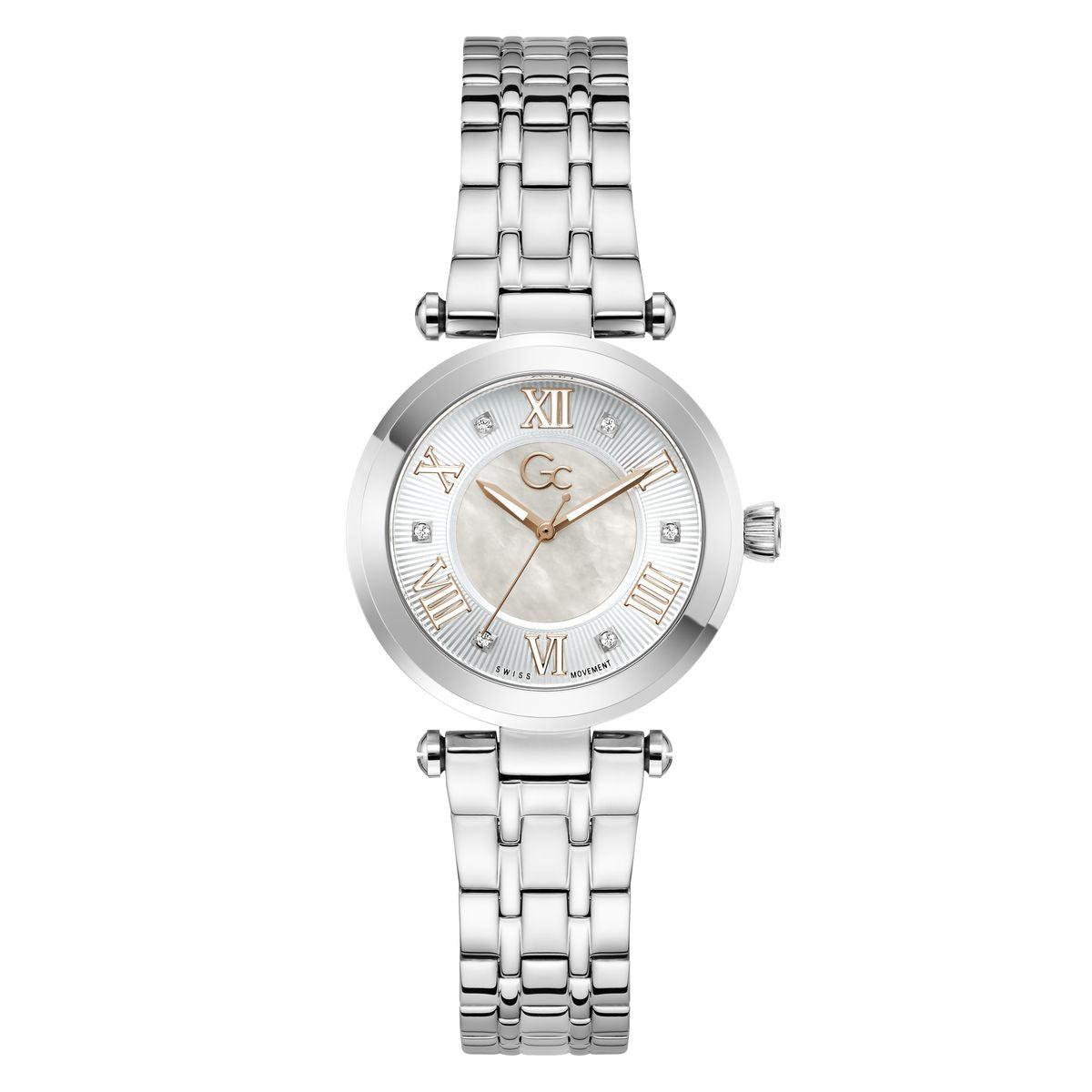 Gc Round 32mm White Dial Analog Women Watch - Z63001L1