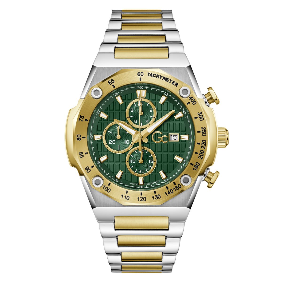 Gc Round 45mm Green Dial Analog Men Watch - Z68006G9 Watch Gc
