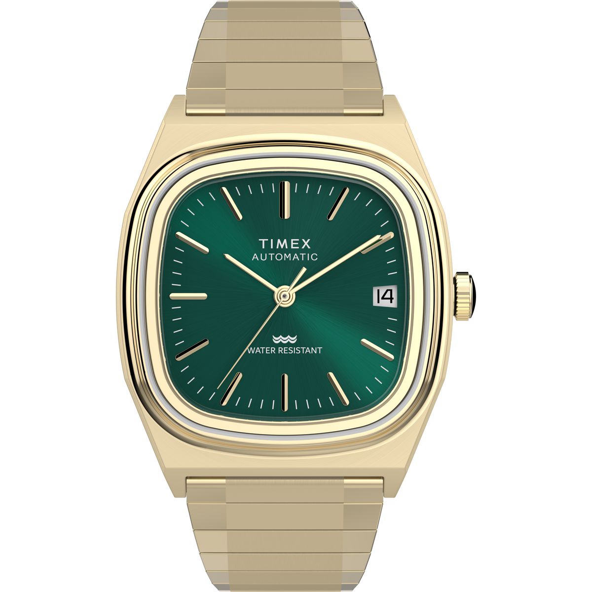 Timex Rectangle 34mm Green Dial Mechanical Automatic Men Watch - TW2Y67700UJ