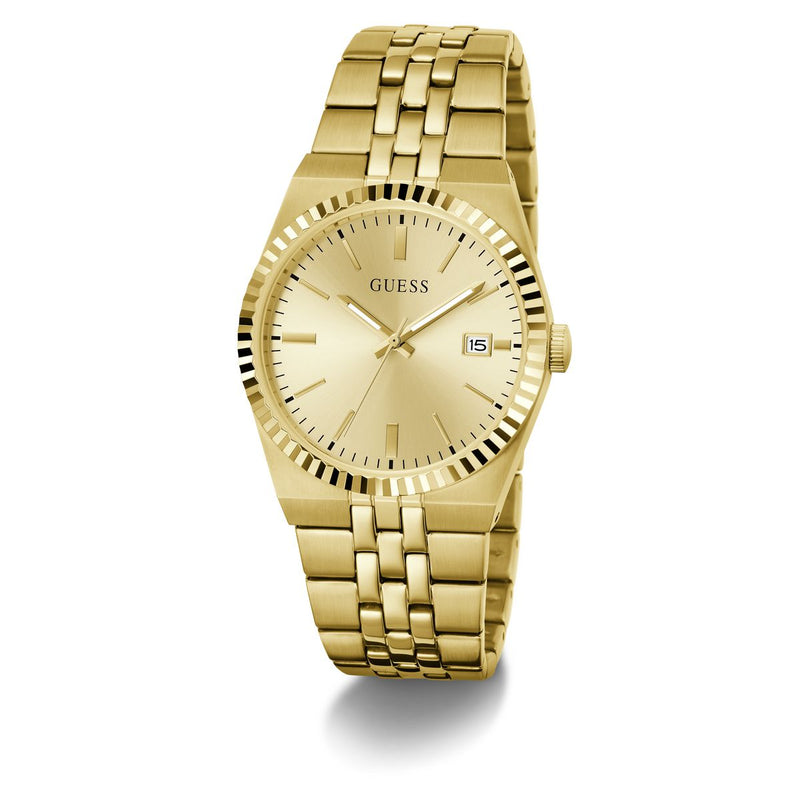Guess Round 39mm Champagne Dial Analog Men Watch - GW1153G2 Watch Guess