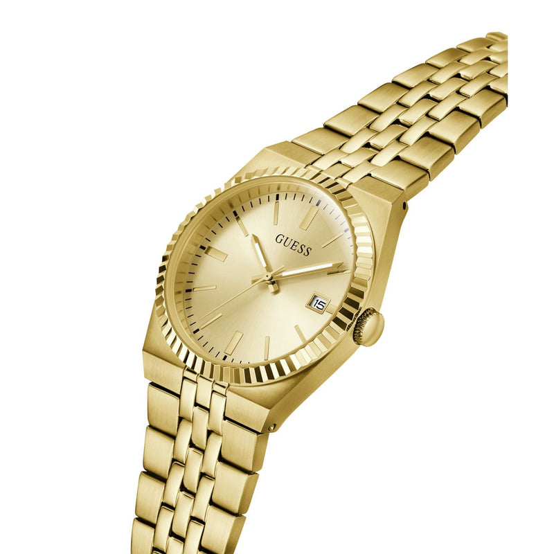 Guess Round 39mm Champagne Dial Analog Men Watch - GW1153G2 Watch Guess