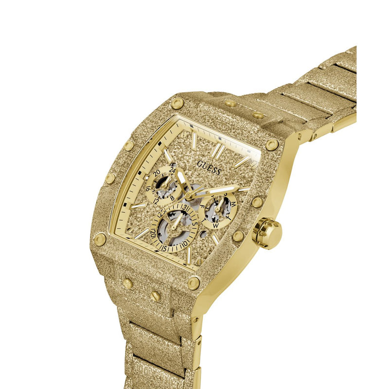 Guess Rectangle 42mm Champagne Dial Analog Men Watch - GW1148G2 Watch Guess