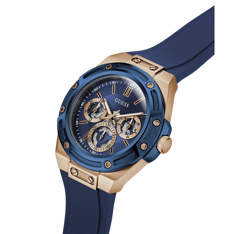 Guess Round 44mm Blue Dial Analog Men Watch - GW1132G5 Watch Guess