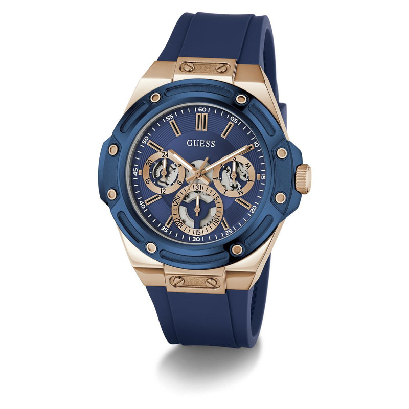 Guess Round 44mm Blue Dial Analog Men Watch - GW1132G5 Watch Guess