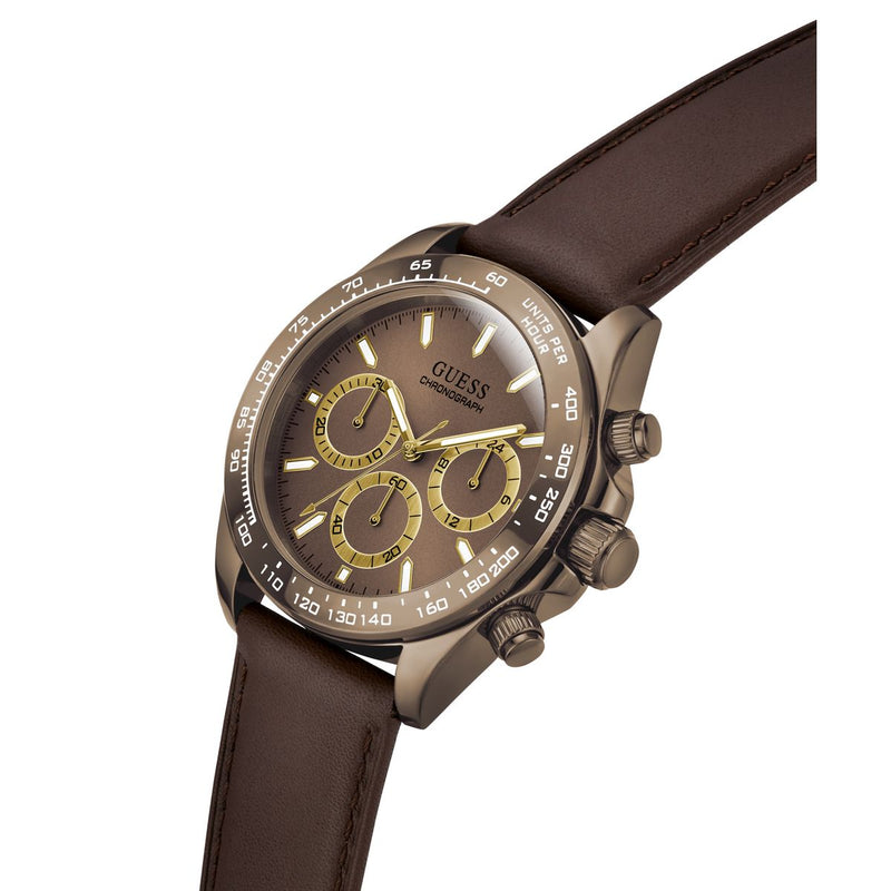 Guess Round 42mm Brown Dial Analog Men Watch - GW1130G5 Watch Guess