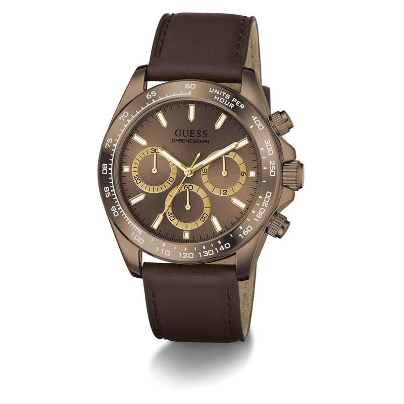 Guess Round 42mm Brown Dial Analog Men Watch - GW1130G5 Watch Guess