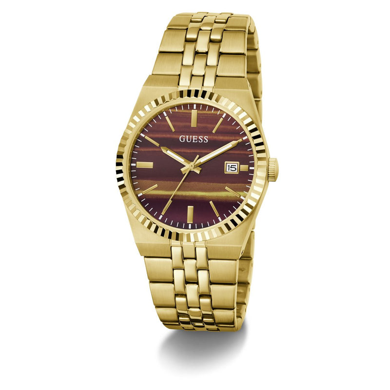 Guess Round 39mm Brown Dial Analog Men Watch - GW1129G2 Watch Guess