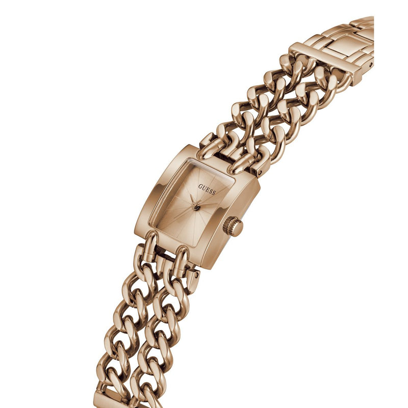Guess Rectangle 20mm Rose Gold Dial Analog Women Watch - GW1112L4 Watch Guess