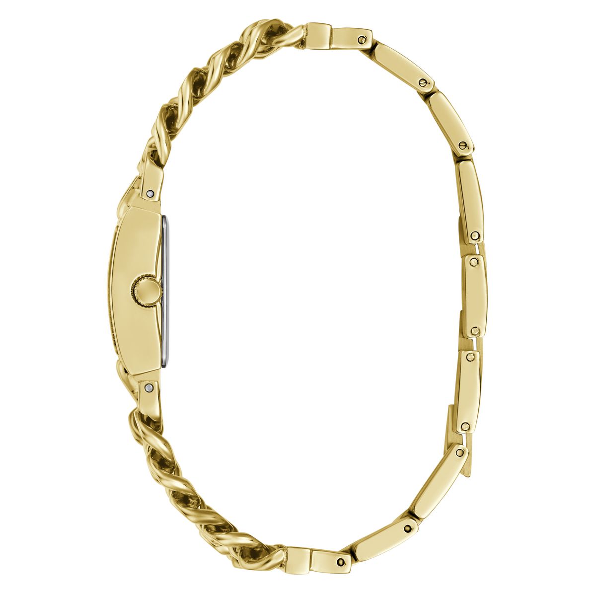 Guess Rectangle 20mm Champagne Dial Analog Women Watch - GW1112L2 Watch Guess
