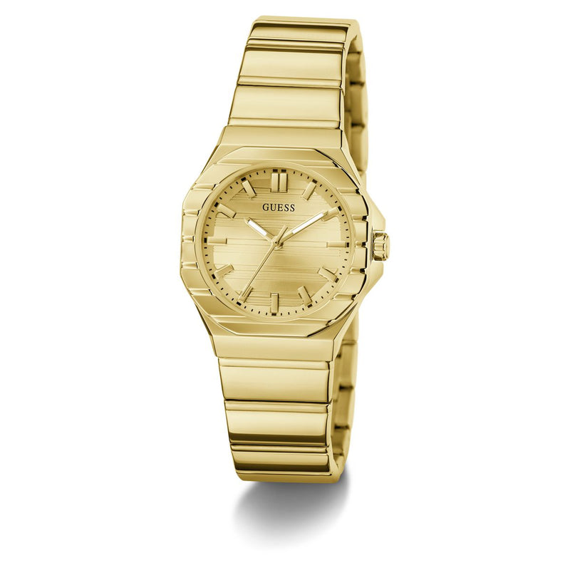 Guess Square 30mm Champagne Dial Analog Women Watch - GW1110L2 Watch Guess