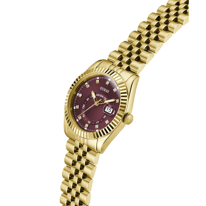 Guess Round 34mm Burgundy Dial Analog Women Watch - GW0936L2 Watch Guess