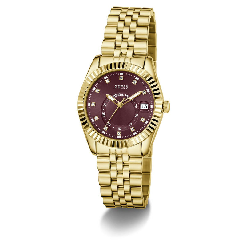 Guess Round 34mm Burgundy Dial Analog Women Watch - GW0936L2 Watch Guess