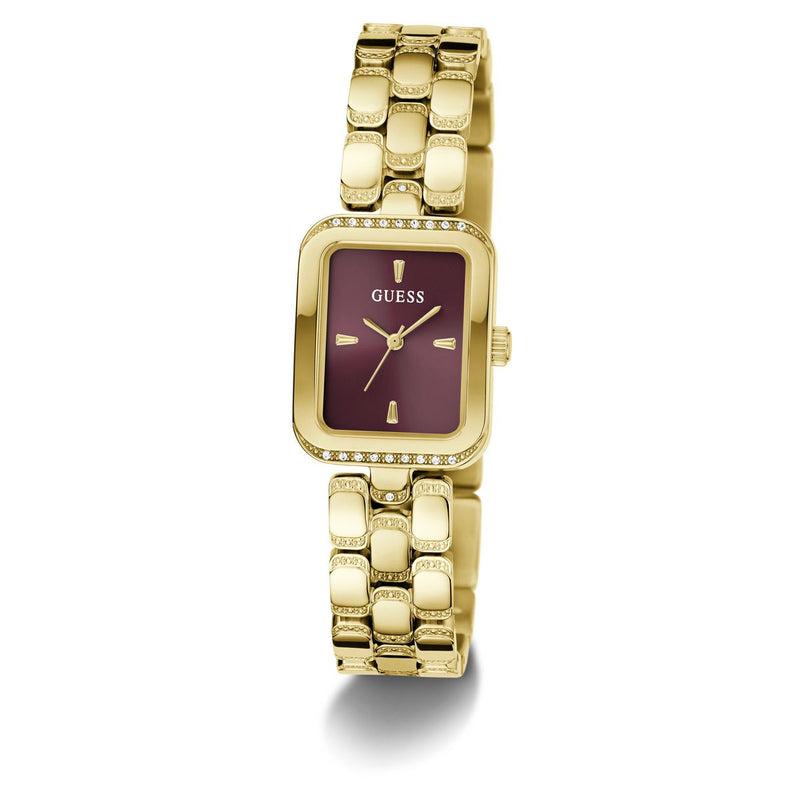 Guess Rectangle 28mm Burgundy Dial Analog Women Watch - GW0865L9 Watch Guess