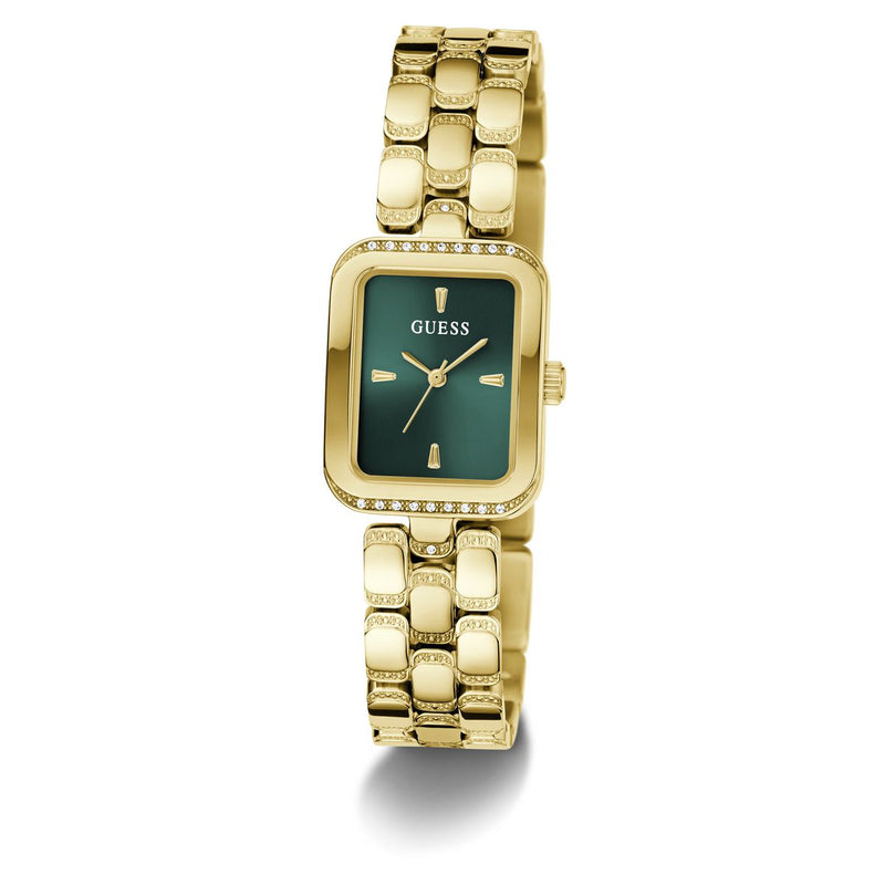 Guess Rectangle 28mm Green Dial Analog Women Watch - GW0865L8 Watch Guess