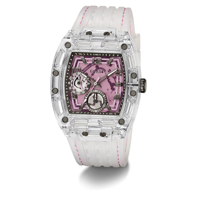 Guess Rectangle 42mm Pink Dial Analog Men Watch - GW0032G4 Watch Guess