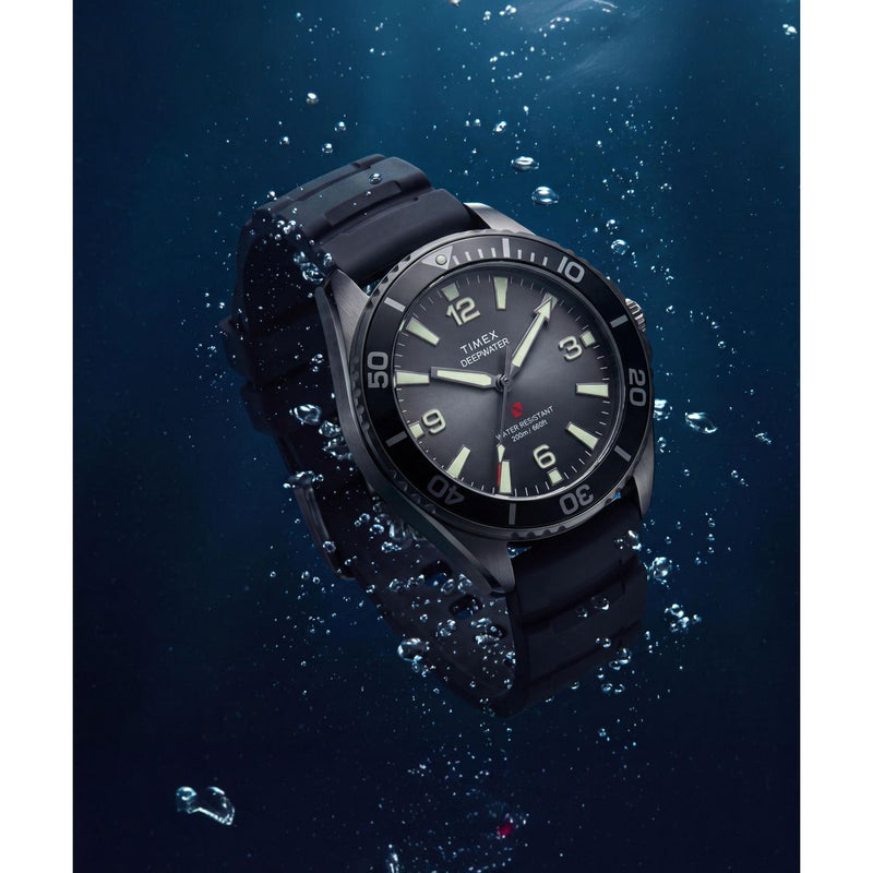 Timex Deepwater Round 41mm Black Dial Analog Men Watch - TW3A02000UJ Watch Timex