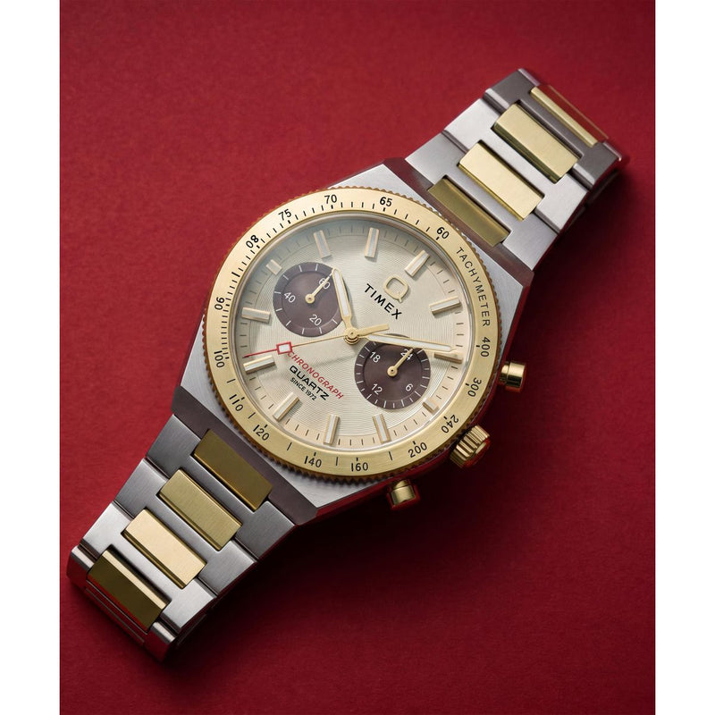 Timex Q Round 36mm Gold Dial Analog Unisex Watch - TW2Y92300UJ Watch Timex