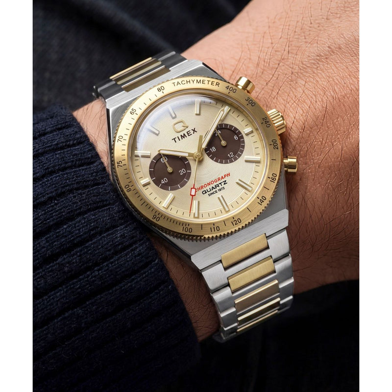 Timex Q Round 36mm Gold Dial Analog Unisex Watch - TW2Y92300UJ Watch Timex