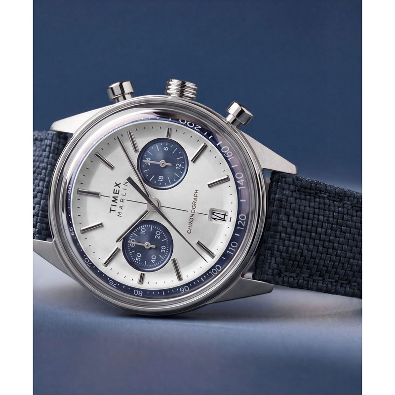 Timex Marlin Round 40mm Silver Dial Analog Men Watch - TW2Y89900UJ Watch Timex