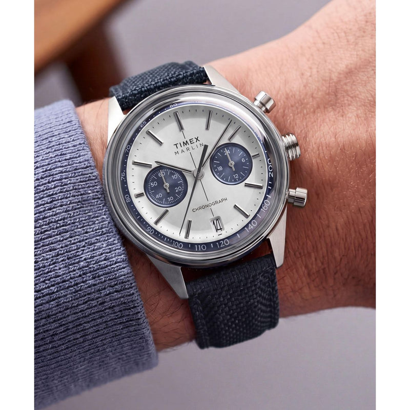Timex Marlin Round 40mm Silver Dial Analog Men Watch - TW2Y89900UJ Watch Timex