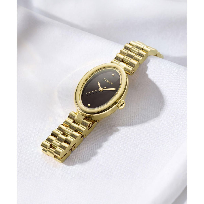Timex Cavatina Oval 22mm Black Dial Analog Women Watch - TW2Y86200UJ Watch Timex