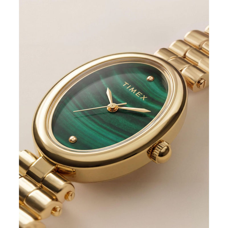 Timex Cavatina Oval 22mm Green Dial Analog Women Watch - TW2Y86100UJ Watch Timex