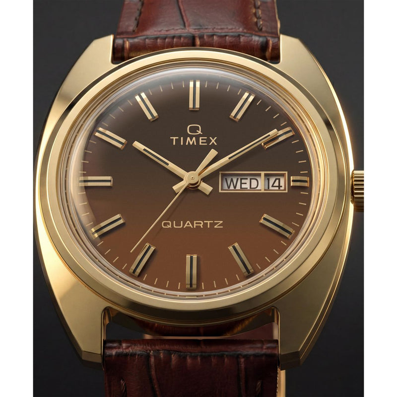 Timex Q Round 37mm Brown Dial Analog Men Watch - TW2Y87200UJ Watch Timex
