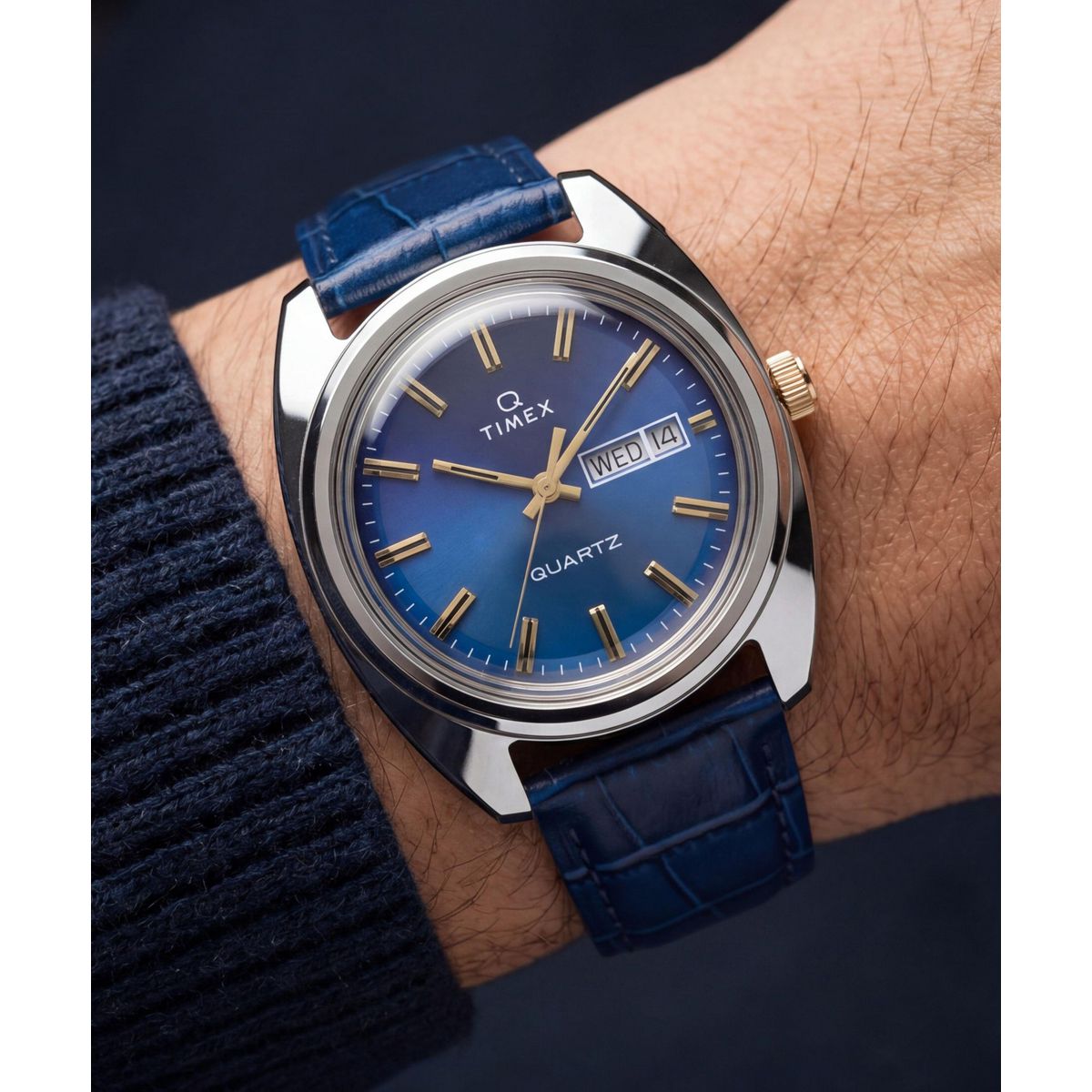 Timex Q Round 37mm Blue Dial Analog Men Watch - TW2Y87100UJ Watch Timex
