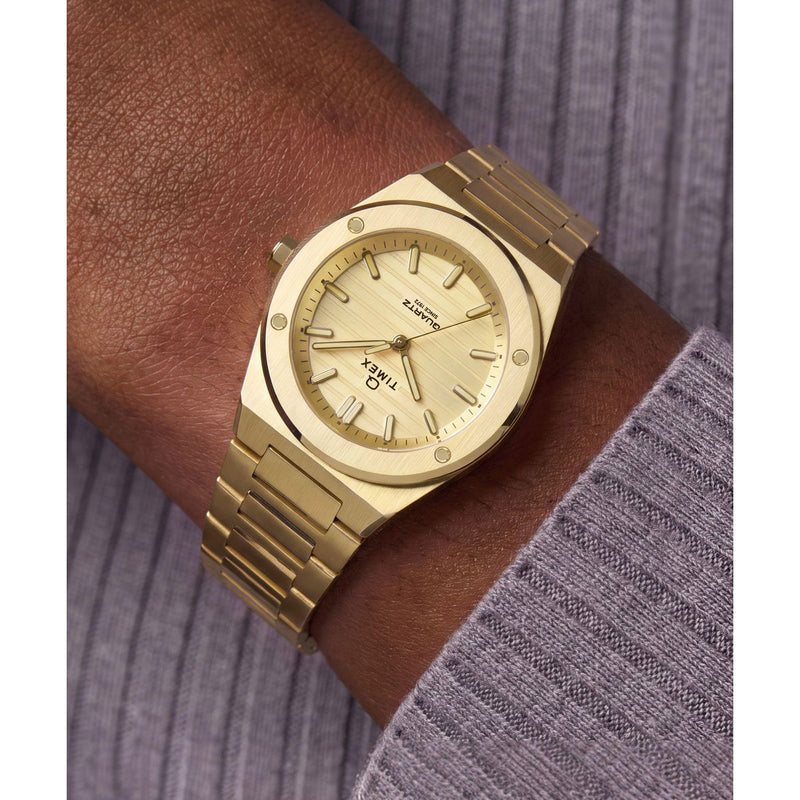 Timex Q Round 34mm Gold Dial Analog Women Watch - TW2Y82000UJ Watch Timex