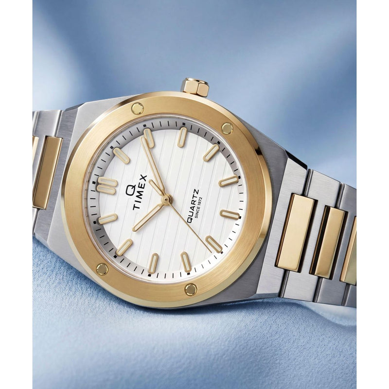 Timex Q Round 34mm Silver Dial Analog Women Watch - TW2Y81900UJ Watch Timex