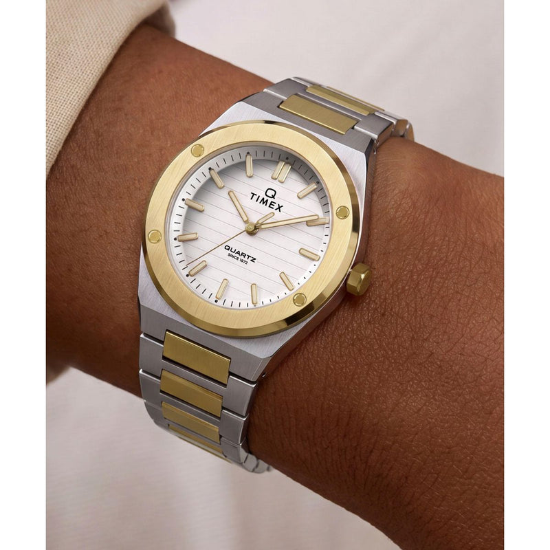 Timex Q Round 34mm Silver Dial Analog Women Watch - TW2Y81900UJ Watch Timex