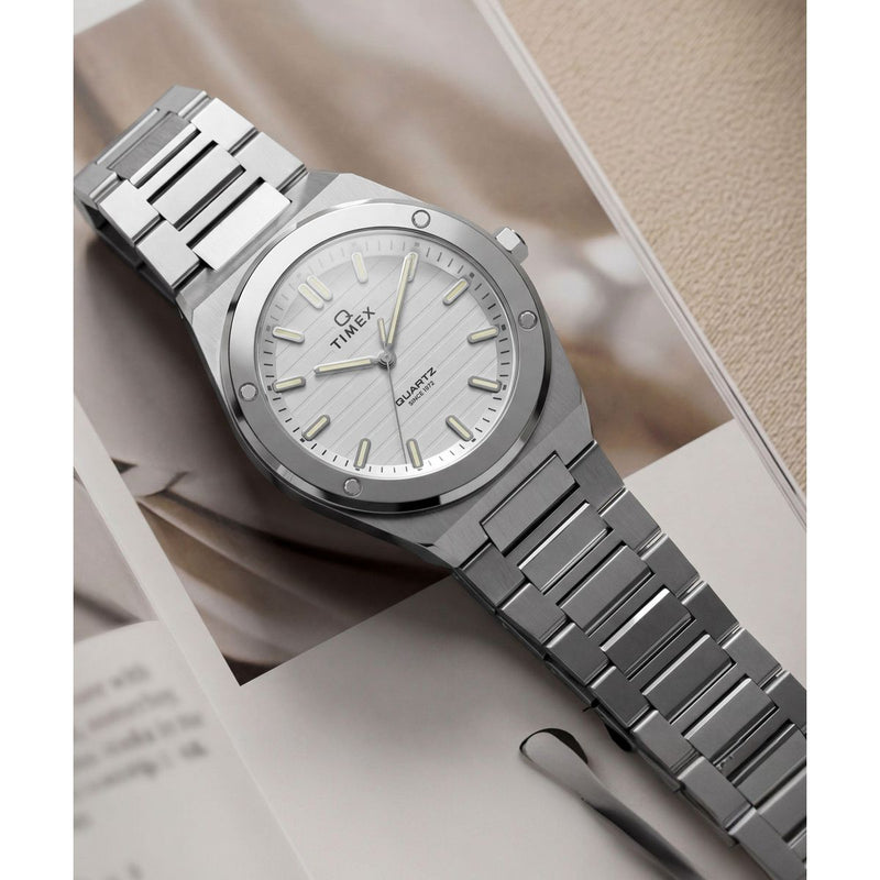 Timex Q Round 34mm Silver Dial Analog Women Watch - TW2Y81800UJ Watch Timex