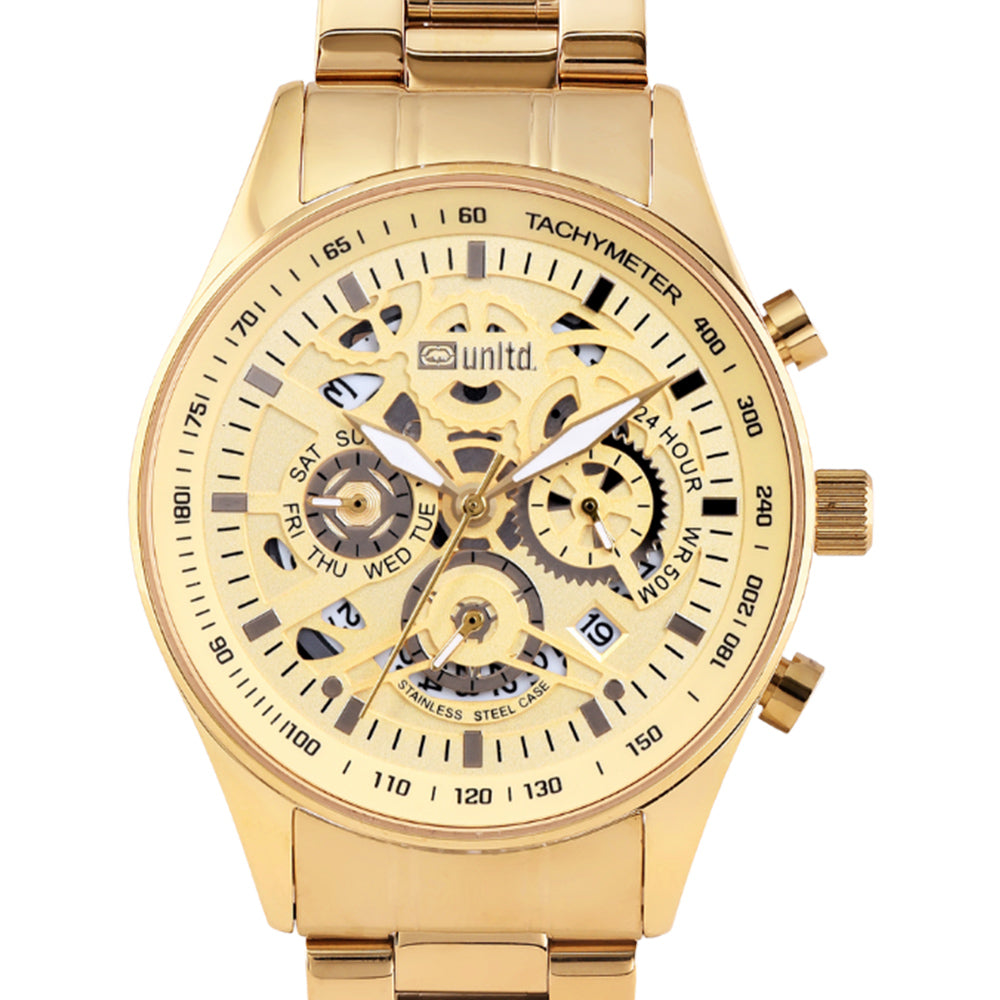 Unltd. By Timex Group Gold Round Dial Quartz Analog Men Watch