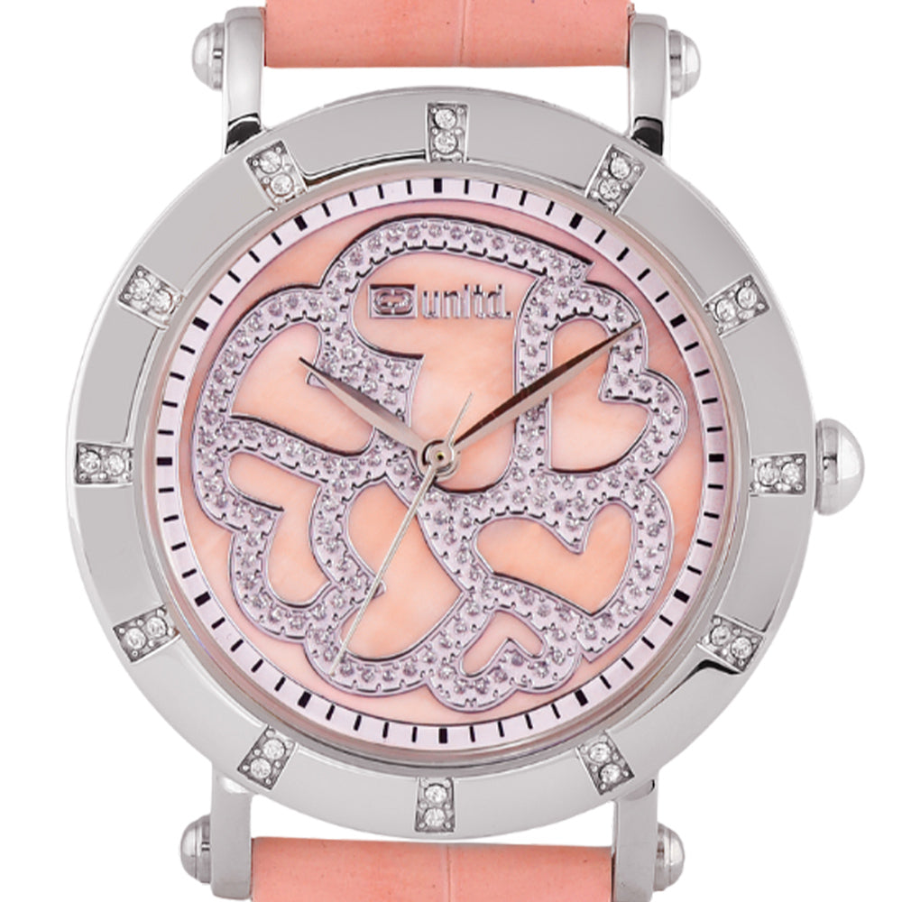 Unltd. By Timex Group Leather Pink Round Dial Quartz Analog Women Watch