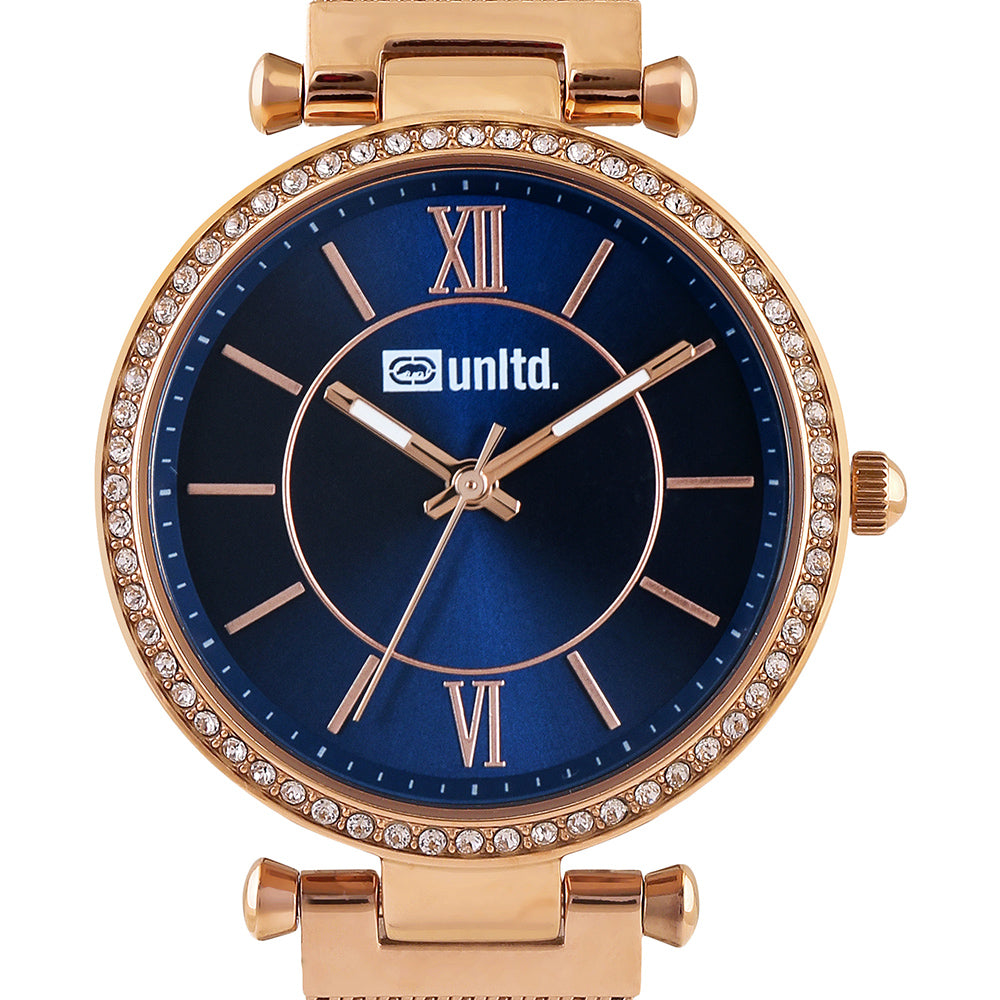 Unltd. By Timex Group Blue Round Dial Quartz Analog Women Watch